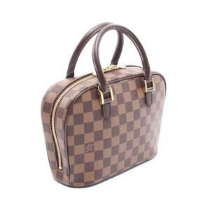 Louis Vuitton Saria Damier Ebene Brown Handbag Canvas Leather